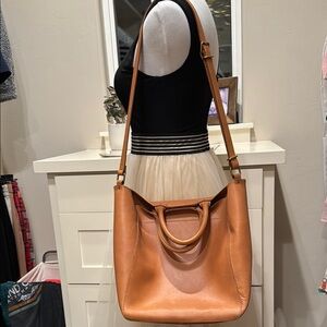 Tan Leather Tote Bag, gently used!